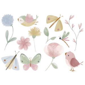 Sienos lipdukai Flowers&butterflies