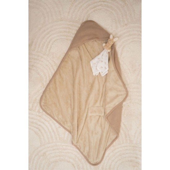 Ekologiškos medvilnės rankšluostis kūdikiui Pure Beige